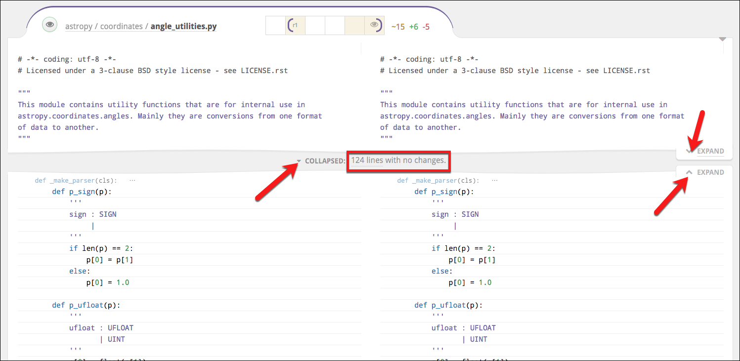 reviewable fill diffs expanding collapsing