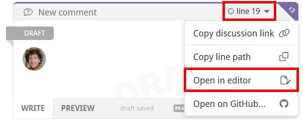 line editor link in discussion