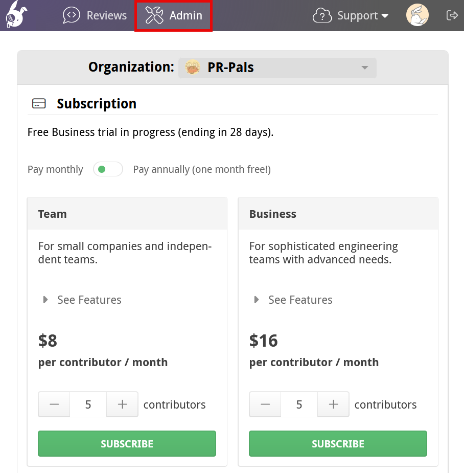 reviewable subscriptions 
